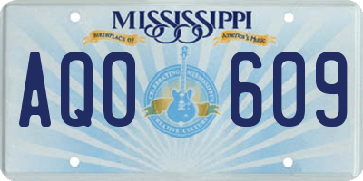 MS license plate AQO609