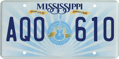 MS license plate AQO610