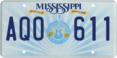 MS license plate AQO611