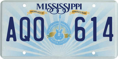 MS license plate AQO614
