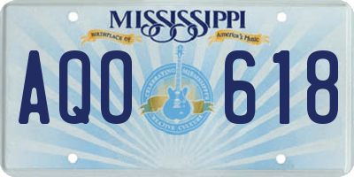 MS license plate AQO618