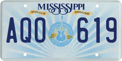 MS license plate AQO619