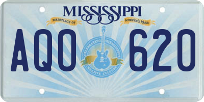 MS license plate AQO620