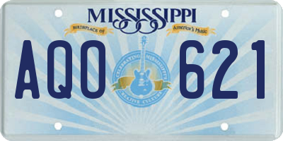 MS license plate AQO621