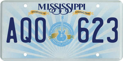 MS license plate AQO623