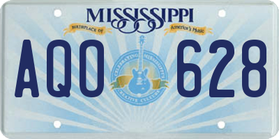 MS license plate AQO628