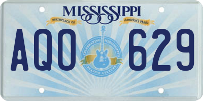 MS license plate AQO629