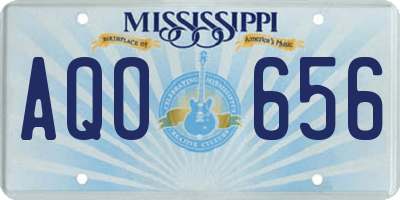 MS license plate AQO656