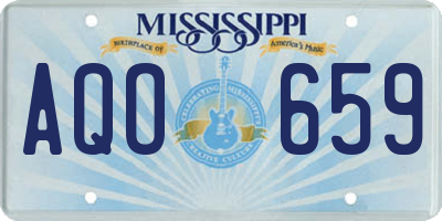MS license plate AQO659