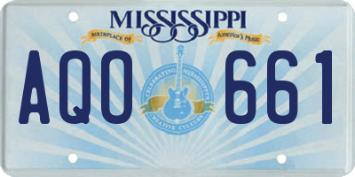 MS license plate AQO661