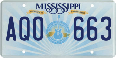 MS license plate AQO663
