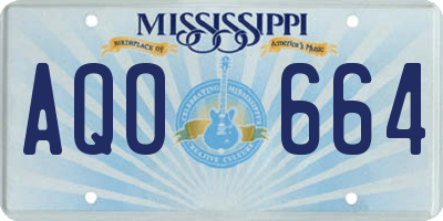 MS license plate AQO664
