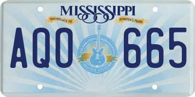 MS license plate AQO665