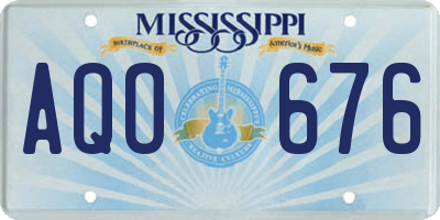 MS license plate AQO676