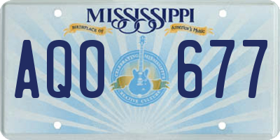 MS license plate AQO677