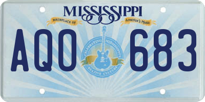 MS license plate AQO683