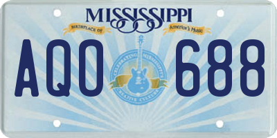 MS license plate AQO688