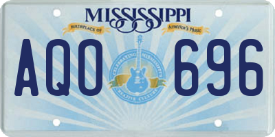 MS license plate AQO696