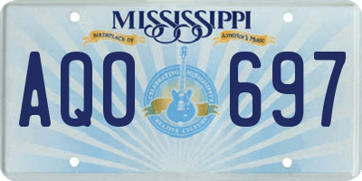 MS license plate AQO697