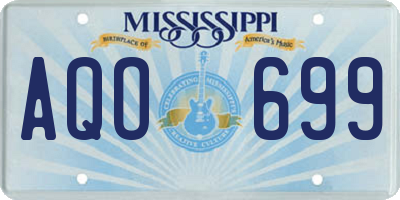 MS license plate AQO699