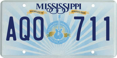 MS license plate AQO711