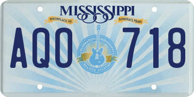 MS license plate AQO718