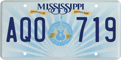 MS license plate AQO719