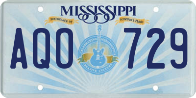 MS license plate AQO729