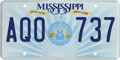 MS license plate AQO737