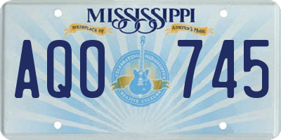 MS license plate AQO745
