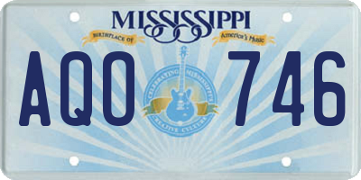MS license plate AQO746