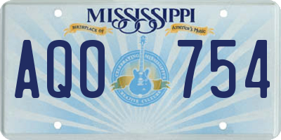 MS license plate AQO754