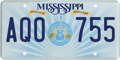 MS license plate AQO755