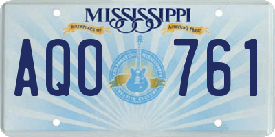 MS license plate AQO761