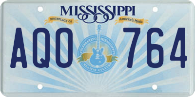 MS license plate AQO764