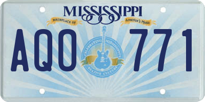 MS license plate AQO771