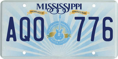 MS license plate AQO776