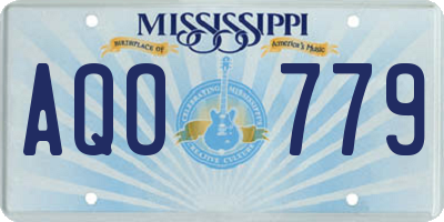 MS license plate AQO779