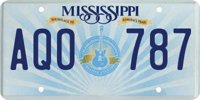 MS license plate AQO787