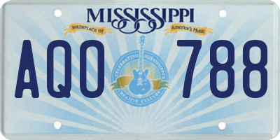 MS license plate AQO788