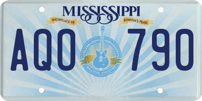 MS license plate AQO790