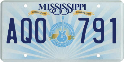MS license plate AQO791