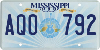 MS license plate AQO792