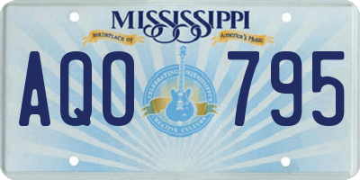 MS license plate AQO795