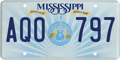 MS license plate AQO797