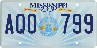MS license plate AQO799