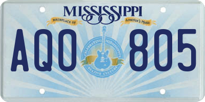 MS license plate AQO805