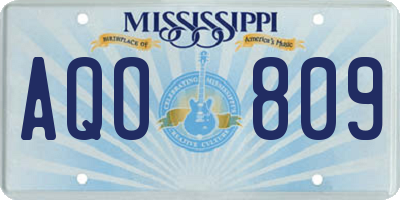 MS license plate AQO809