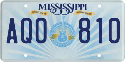 MS license plate AQO810