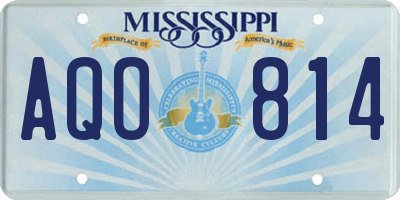MS license plate AQO814